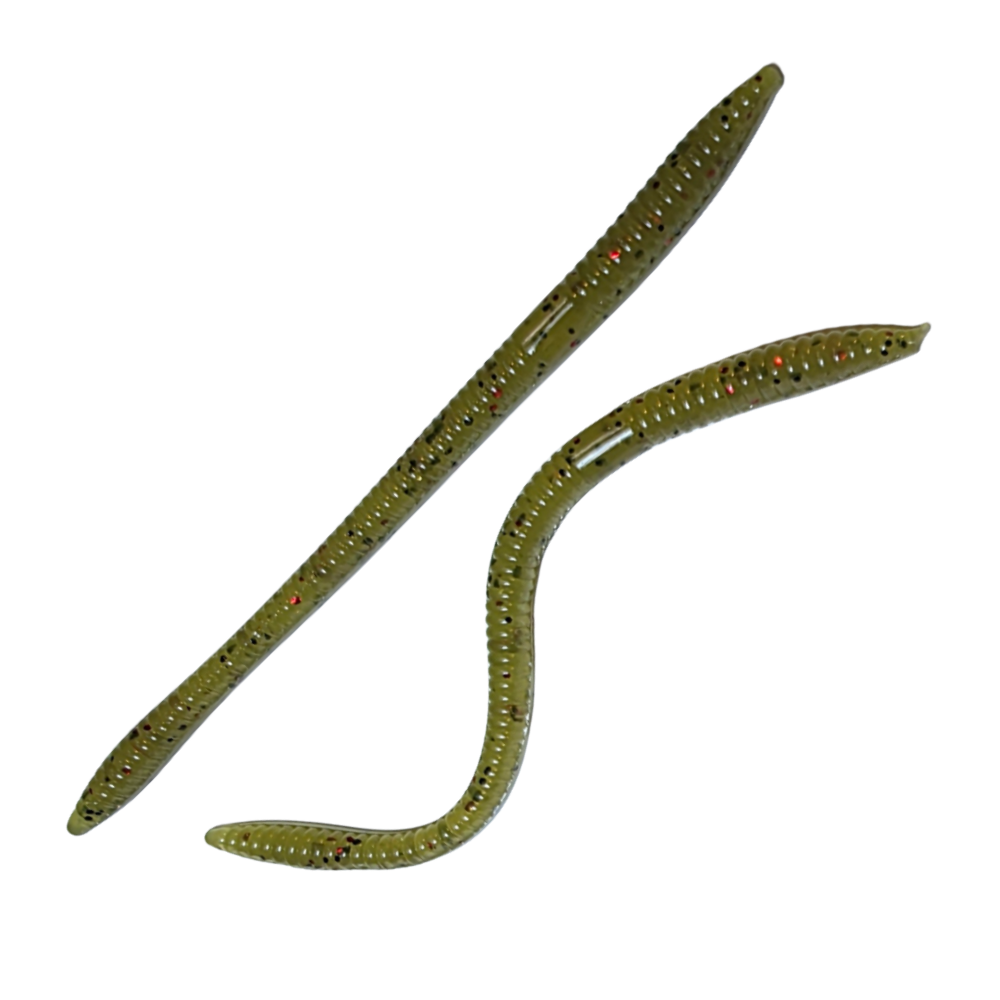 Monkey Grass Red Flake 6 Inch Trick Worm - 8 Pack