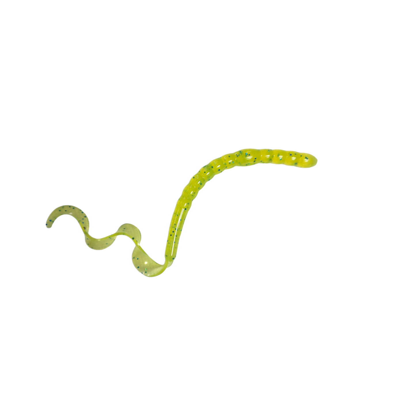 Chartreause with Blue Flake 10" U-tail Worm - 4 Pack