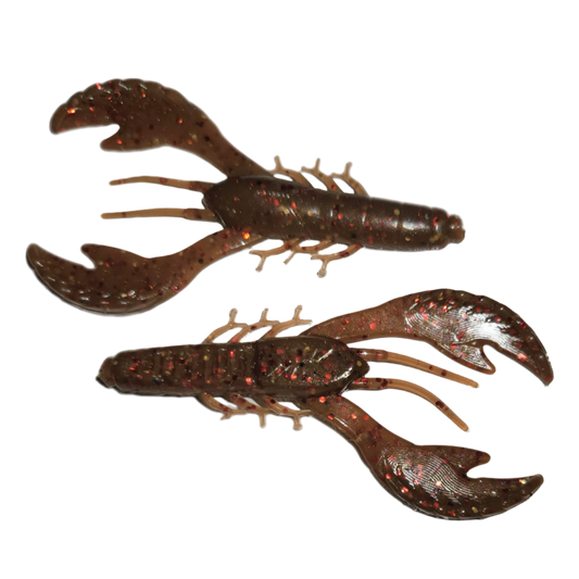 Pumpkin Red Flake 3.5 inch Crawfish - 8 Pack