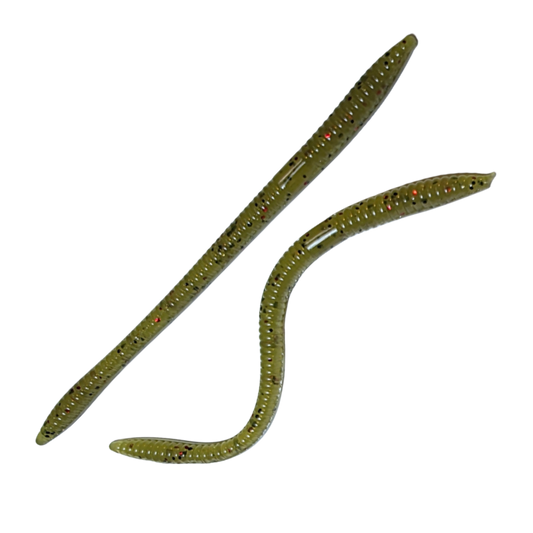 Monkey Grass Red Flake 6 Inch Trick Worm - 8 Pack