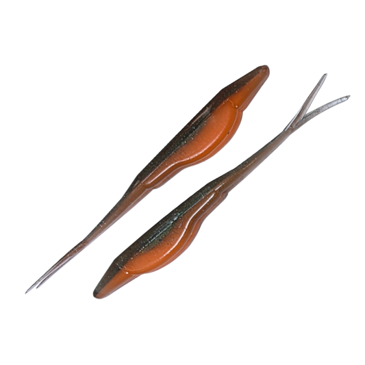 Youth Hunt (Marsh Grass over Orange) Fluke 5 Inch - 8 Pack