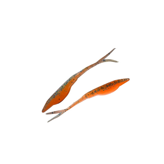Orange Sparkle Fluke 5 Inch - 8 Pack